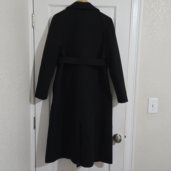 NWT J.Crew Women Black Belted Wool-Blend Coat Size 6 - Picture 4 of 6